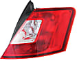 Passenger Side Tail Light, without Bulb, Halogen, Clear and Red Lens