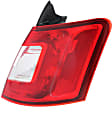 Passenger Side Tail Light, without Bulb, Halogen, Clear and Red Lens