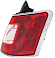 Passenger Side Tail Light, without Bulb, Halogen, Clear and Red Lens
