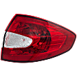 Passenger Side, Outer Tail Light, with Bulb, Halogen, Clear and Red Lens, Sedan