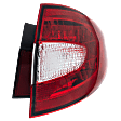 Passenger Side, Outer Tail Light, with Bulb, Halogen, Clear and Red Lens, Sedan