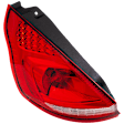 Driver Side Tail Light, with Bulb, Halogen, Clear and Red Lens
