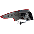 Passenger Side, Outer Tail Light, with Bulb, Halogen, Clear and Red Lens, Sedan