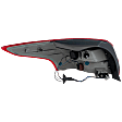 Passenger Side, Outer Tail Light, with Bulb, Halogen, Clear and Red Lens, Sedan