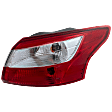 Passenger Side, Outer Tail Light, with Bulb, Halogen, Clear and Red Lens, Sedan, CAPA CERTIFIED