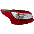 Driver Side, Outer Tail Light, with Bulb, Halogen, Clear and Red Lens, Sedan