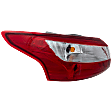 Driver Side, Outer Tail Light, with Bulb, Halogen, Clear and Red Lens, Sedan