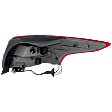 Driver Side, Outer Tail Light, with Bulb, Halogen, Clear and Red Lens, Sedan