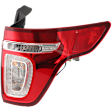Passenger Side Tail Light, with Bulb, Halogen, Clear and Red Lens, Type 1