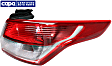 Passenger Side, Outer Tail Light, with Bulb, Halogen, Clear and Red Lens, CAPA CERTIFIED