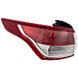 Driver Side, Outer Tail Light, with Bulb, Halogen, Clear and Red Lens