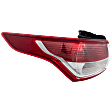 Driver Side, Outer Tail Light, with Bulb, Halogen, Clear and Red Lens