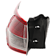 Driver Side, Outer Tail Light, with Bulb, Halogen, Clear and Red Lens, CAPA CERTIFIED