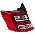 Driver Side, Outer Tail Light, with Bulb, LED, Clear and Red Lens