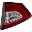 Passenger Side, Inner Tail Light, with Bulb, Halogen, Clear and Red Lens, CAPA CERTIFIED