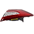 Passenger Side Tail Light, with Bulb, Halogen, Clear and Red Lens, CAPA CERTIFIED