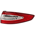 Passenger Side, Outer Tail Light, with Bulb, Halogen, Red Lens, CAPA CERTIFIED