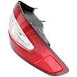 Passenger Side, Outer Tail Light, with Bulb, Halogen, Red Lens, CAPA CERTIFIED