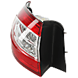 2013-2016 Ford Fusion - Driver Side, Outer Tail Light, with Bulb, Halogen, Red Lens, CAPA CERTIFIED