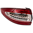 Passenger Side, Outer Tail Light, with Bulb, Halogen, Red Lens, Energi/Titanium Models, CAPA CERTIFIED