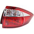 Passenger Side, Outer Tail Light, with Bulb, Halogen, Red Lens, CAPA CERTIFIED