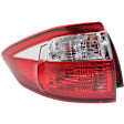 Driver Side, Outer Tail Light, with Bulb, Halogen, Red Lens, CAPA CERTIFIED