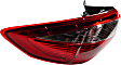 Driver Side, Outer Tail Light, with Bulb, Halogen, Red Lens, CAPA CERTIFIED