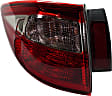 Driver Side, Outer Tail Light, with Bulb, Halogen, Red Lens, CAPA CERTIFIED