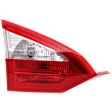 2017 Ford Fiesta - Driver Side, Inner Halogen Tail Light, With bulb(s), 4-Door Mounts On Luggage Lid, OE Replacement, Sedan