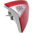 Driver Side, Inner Tail Light, with Bulb, Halogen, Clear and Red Lens, Sedan