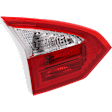 Driver Side, Inner Tail Light, with Bulb, Halogen, Clear and Red Lens, Sedan