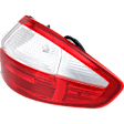 2014-2019 Ford Fiesta - Passenger Side, Outer Tail Light, with Bulb, Halogen, Clear and Red Lens, Sedan