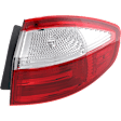 2014-2019 Ford Fiesta - Passenger Side, Outer Tail Light, with Bulb, Halogen, Clear and Red Lens, Sedan