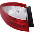 Driver Side, Outer Tail Light, with Bulb, Halogen, Clear and Red Lens, Sedan