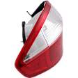 Driver Side, Outer Tail Light, with Bulb, Halogen, Clear and Red Lens, Sedan