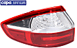 Driver Side, Outer Tail Light, with Bulb, Halogen, Clear and Red Lens, Sedan, CAPA CERTIFIED