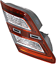 Driver Side, Inner Tail Light, with Bulb, Halogen, Clear and Red Lens