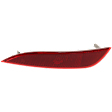 Rear, Driver Side Bumper Reflector, Hatchback