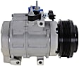 A/C Compressor, with Clutch, 6-Groove Pulley, with Hose Fitting Bolts on theLeft, 4.53 in. Diameter Clutch