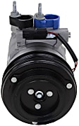 A/C Compressor, with Clutch, 6-Groove Pulley, with Hose Fitting Bolts on theLeft, 4.53 in. Diameter Clutch