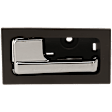 Front or Rear, Driver Side Interior Door Handle, Gray Bezel with Chrome Lever, Without Door Lock Hole