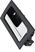 Front or Rear, Passenger Side Interior Door Handle, Black Bezel with Chrome Lever, With Door Lock Button