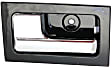 Front or Rear, Driver Side Interior Door Handle, Chrome Lever with Smooth Black Bezel, With Door Lock Button