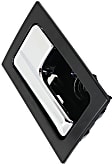 Front or Rear, Driver Side Interior Door Handle, Chrome Lever with Smooth Black Bezel, With Door Lock Button