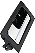 Front or Rear, Driver Side Interior Door Handle, Chrome Lever with Smooth Black Bezel, With Door Lock Button