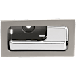 Front or Rear, Passenger Side Interior Door Handle, Silver Bezel with Chrome Lever, With Door Lock Button