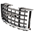 Upper Grille Assembly, Chrome Shell with Textured Gray Insert