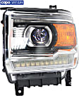 2015-2019 GMC Sierra 3500 HD - Driver Side Headlight, with Bulb, LED, Clear Lens, CAPA Certified
