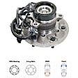 Front, Driver Side Wheel Hub, With Bearing, 6 x 5.5 in. Bolt Pattern