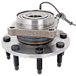 Front, Driver or Passenger Side Wheel Hub, With Bearing, With Sensor, 8 x 6.5 in. Bolt Pattern